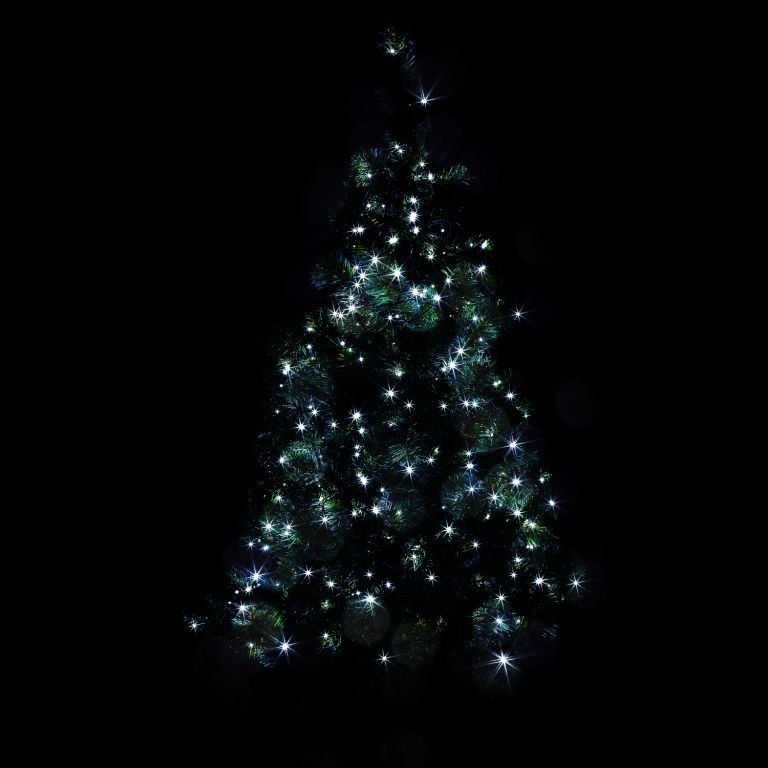 Świąteczne oświetlenie - 5 m,50LED, zimna biel, przewód ziel